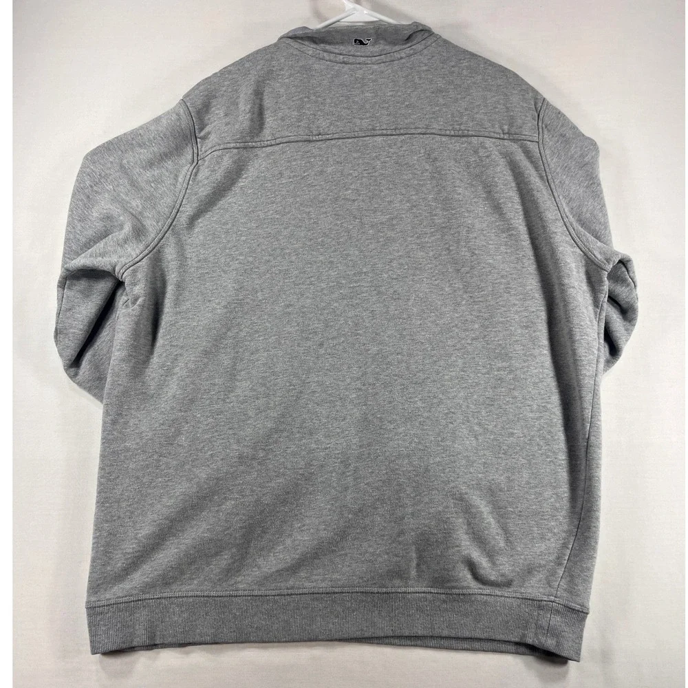 Vineyard Vines Mens Large Quarter Zip Pullover Heather Grey Sweatshirt